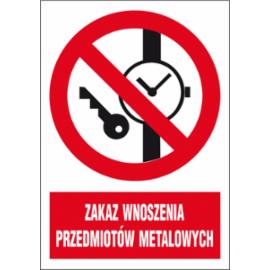 ZZ-20Z-1 - Znak BHP Zakaz wnoszenia przedmiotów metalowych - 220x300