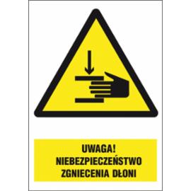 ZZ-37O-1 - Znak BHP Uwaga! Niebezpieczeństwo zgniecenia dłoni - 220x300